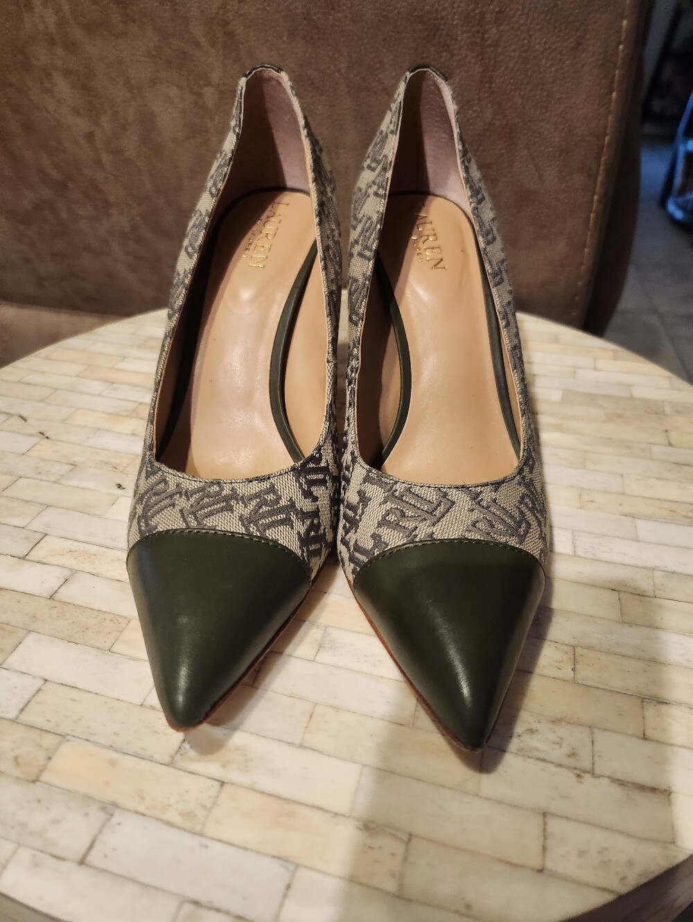 Lauren Ralph Lauren Lindella Monogram Jacquard Pump size 9 - Picture 5 of 10